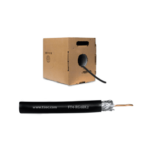 1000FT/305M FT4 18AWG RG6 COAXIAL CABLE CCS 60% BRAID, BLACK