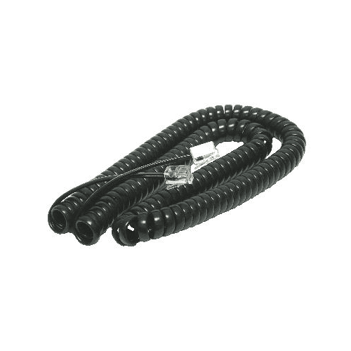 15FT HANDSET COIL CORD 4C MOD-MOD, BLACK