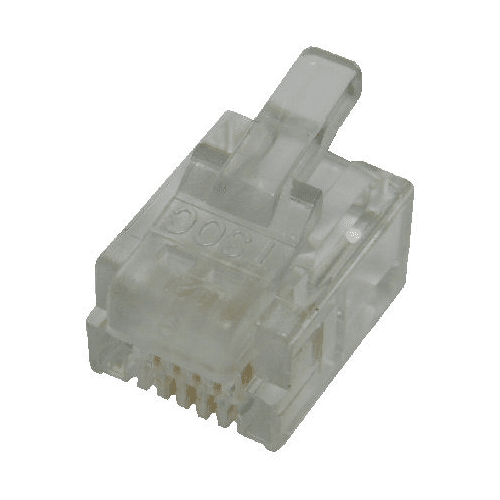 6P4C RJ11 SOLID MOD PLUG, 100PCS/PKG