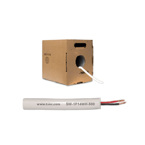 500FT IN-WALL CMR 14/2 14AWG STRANDED 2 CONDUCTOR SPEAKER WIRE, WHITE