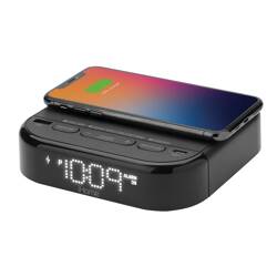 TELEADAPT HW22 IHOME BLUETOOTH ALARM CLOCK W 2 X USB + WIRELESS CHARGING