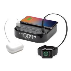 TELEADAPT HW22 IHOME BLUETOOTH ALARM CLOCK W 2 X USB + WIRELESS CHARGING