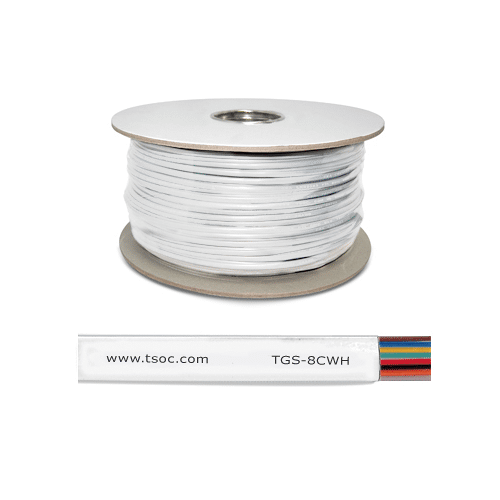1000FT/305M FT1 26AWG 8 CONDUCTOR FLAT STRANDED TELEPHONE CABLE, WHITE