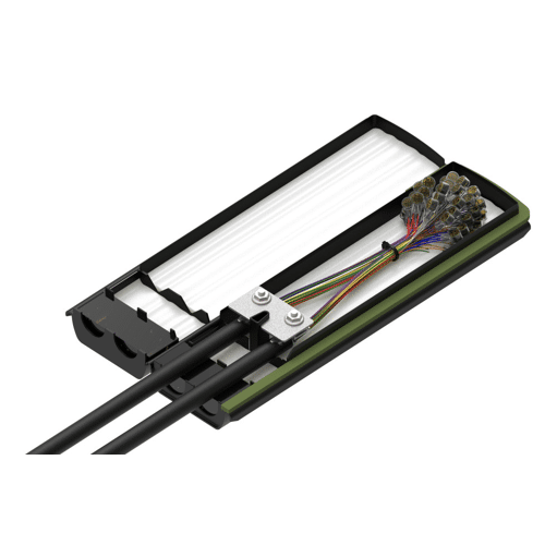 25 PAIR TELECOM CABLE BURIAL BUTT SPLICE ENCLOSURE, BLACK