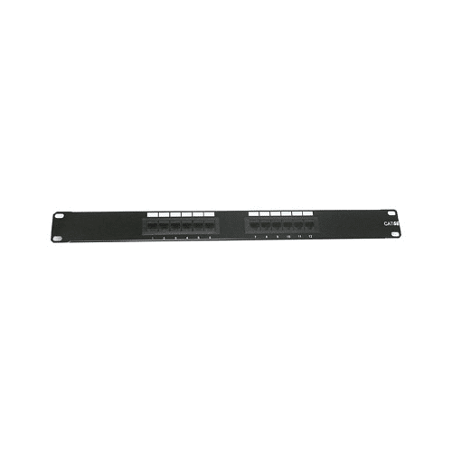 12 PORT CAT 5E RJ45 19&quot; RACK MOUNT PATCH PANEL 110 TYPE, BLACK