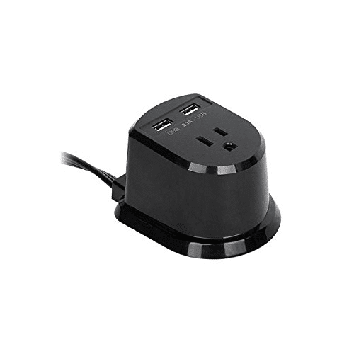 CHARGE PORT WITH 1 POWER +  2 x USB CHARGING 5FT POWER CORD, BLACK