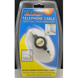 4FT RETRACTABLE RJ11 PHONE/MODEM CABLE, BLACK