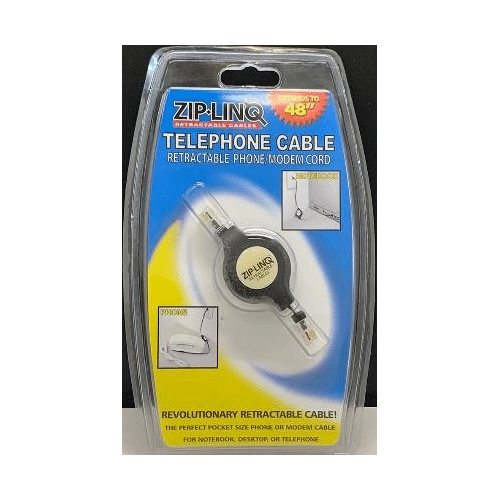 4FT RETRACTABLE RJ11 PHONE/MODEM CABLE, BLACK